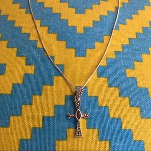 925 Sterling silver vintage cross necklace